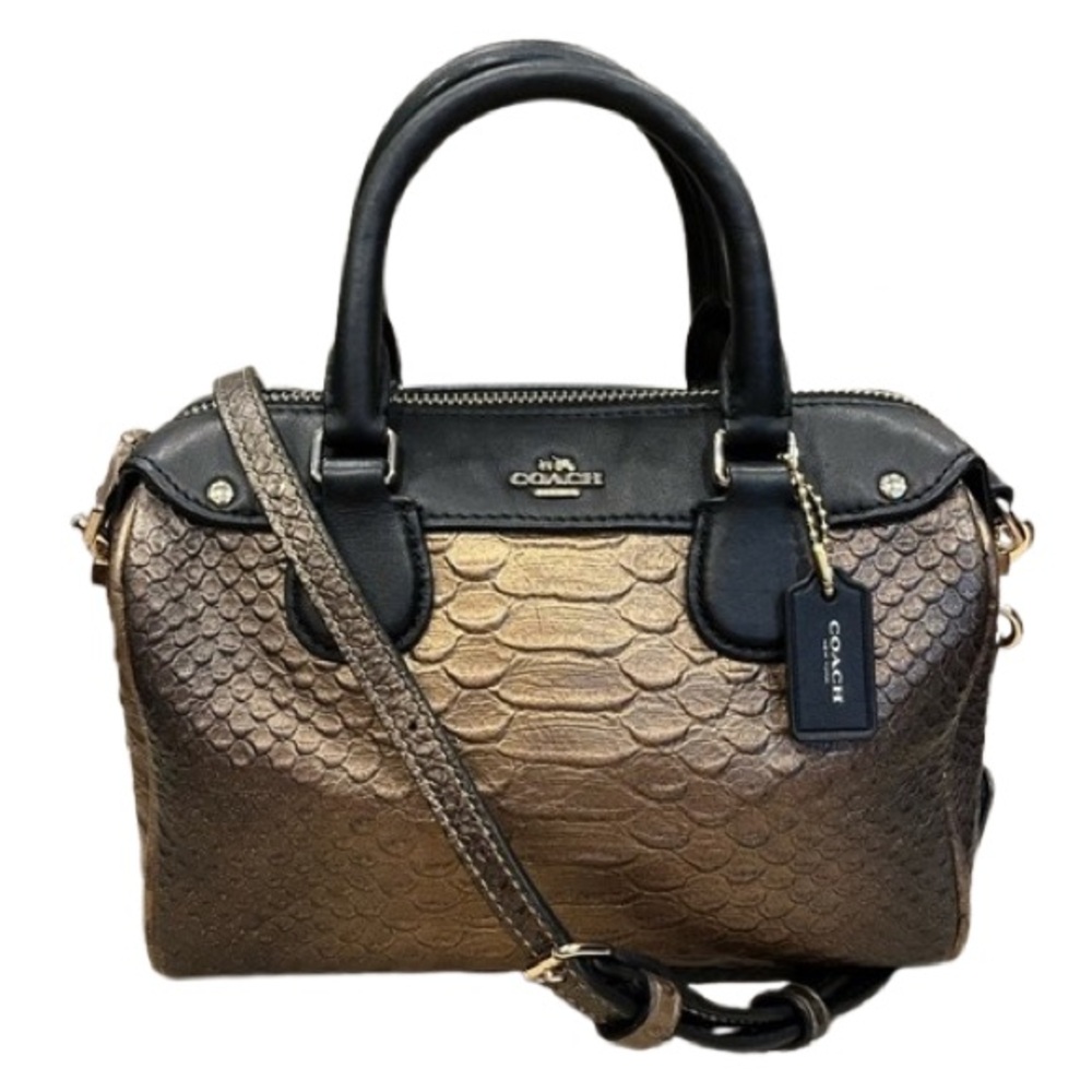 Coach Gold and Black Textured bag